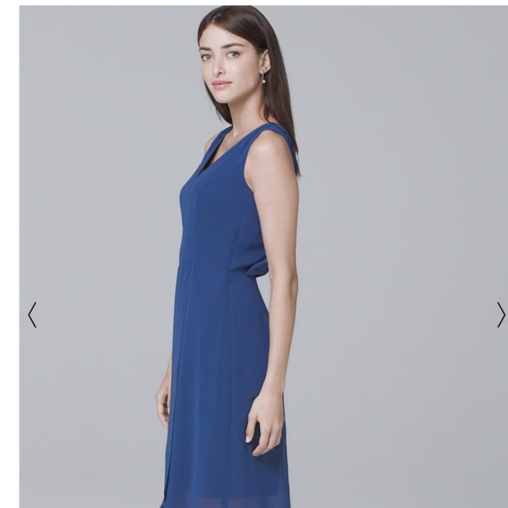 Blue Whbm Sleeveless High- Low Night Out Dress 6